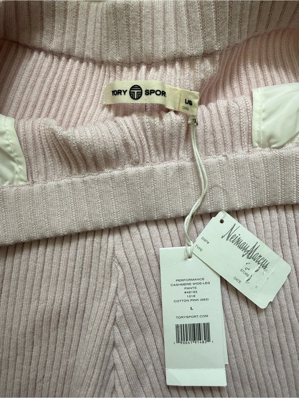 Tory Burch Light Pink Ribbed Cashmere Blend Maxi Skirt